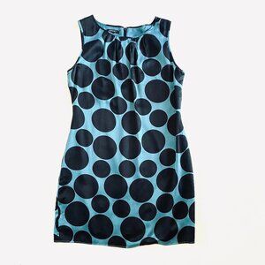 APART dress Women's 8 blue polka dot sleeveless sheath silk luxury designer